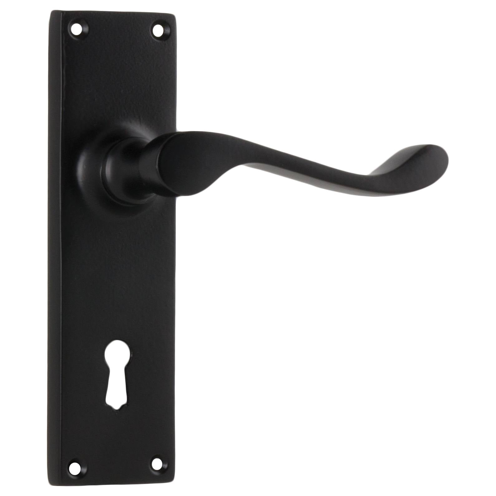 Victorian Lever Lock Set, Matte Black
