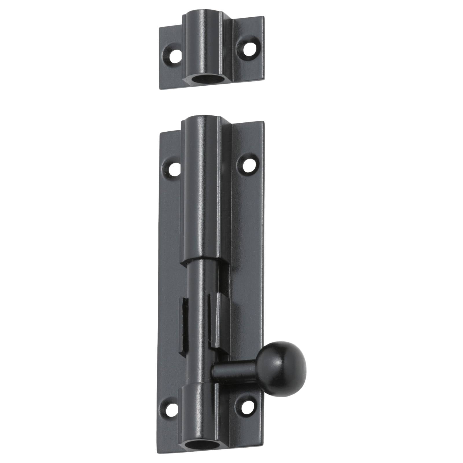 7.5cm Plain Barrel Bolt, Matte Blk