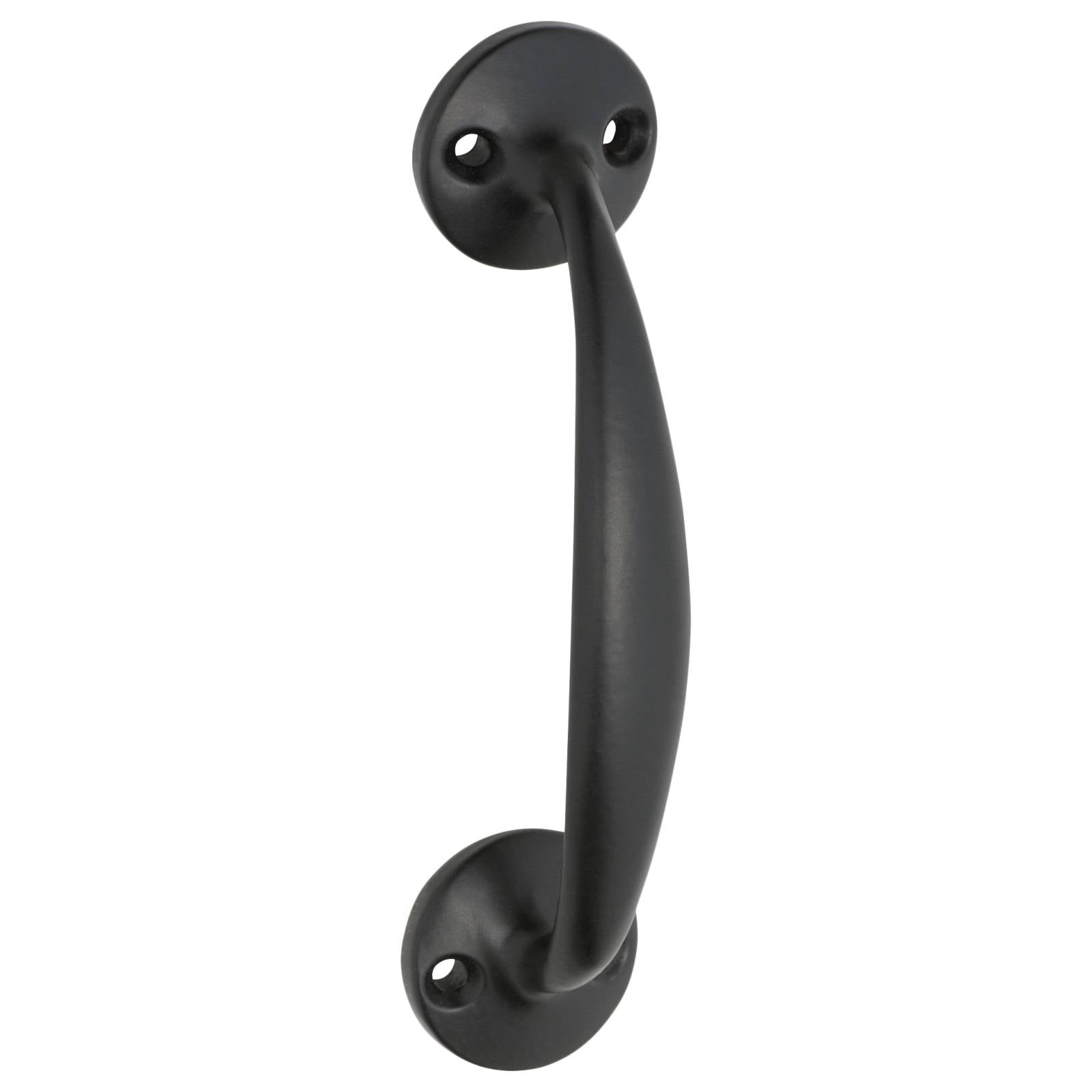 11cm D-Pull Handle w/Round Bases, Matte Black