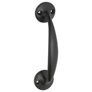 11cm D-Pull Handle w/Round Bases, Matte Black