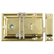 Low Security Rim Lock, Polished Brass