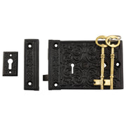 Decorative Low Security Rim Lock, Matte Blk