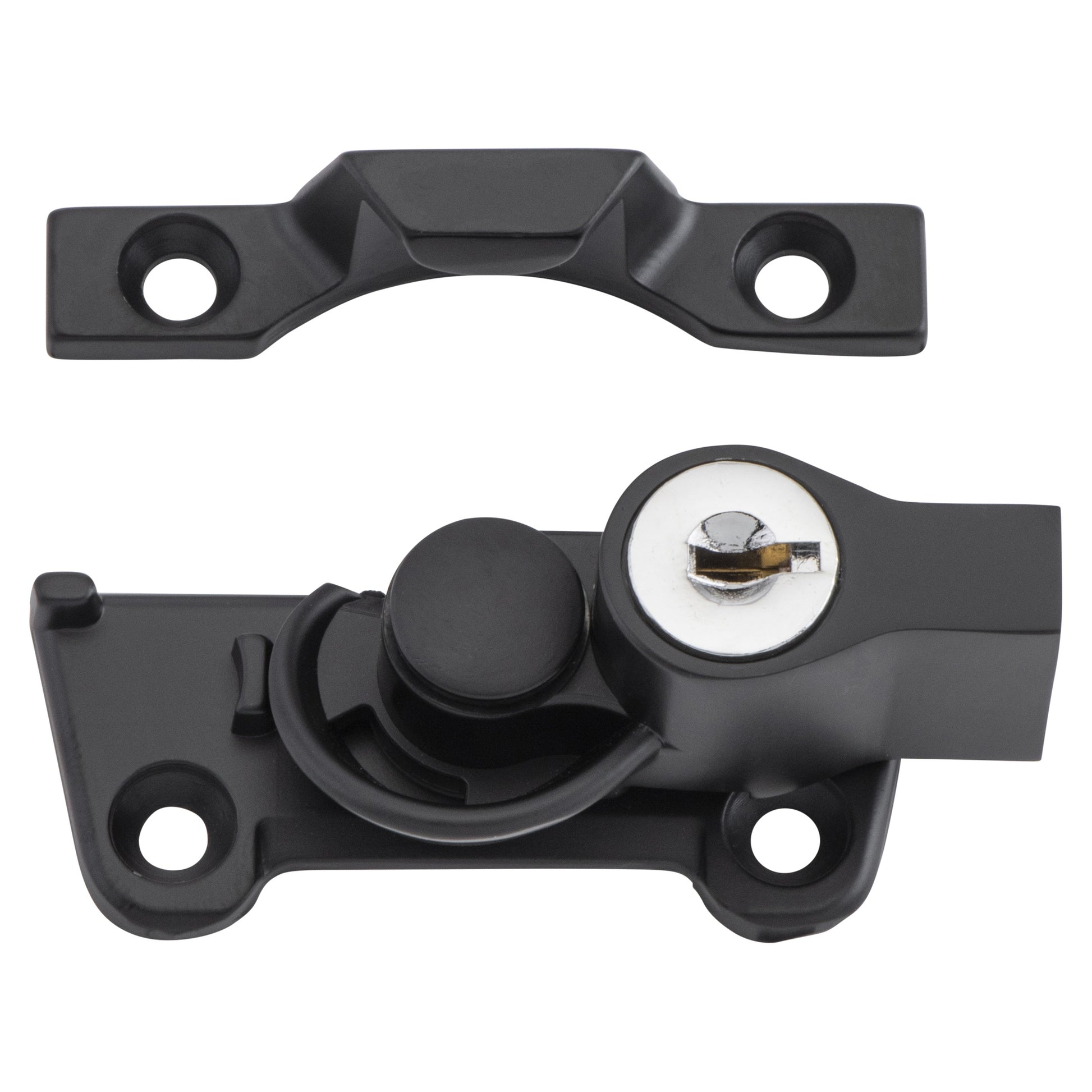 Sash Fastener Locking Wide Base Zinc Alloy, Matt Black