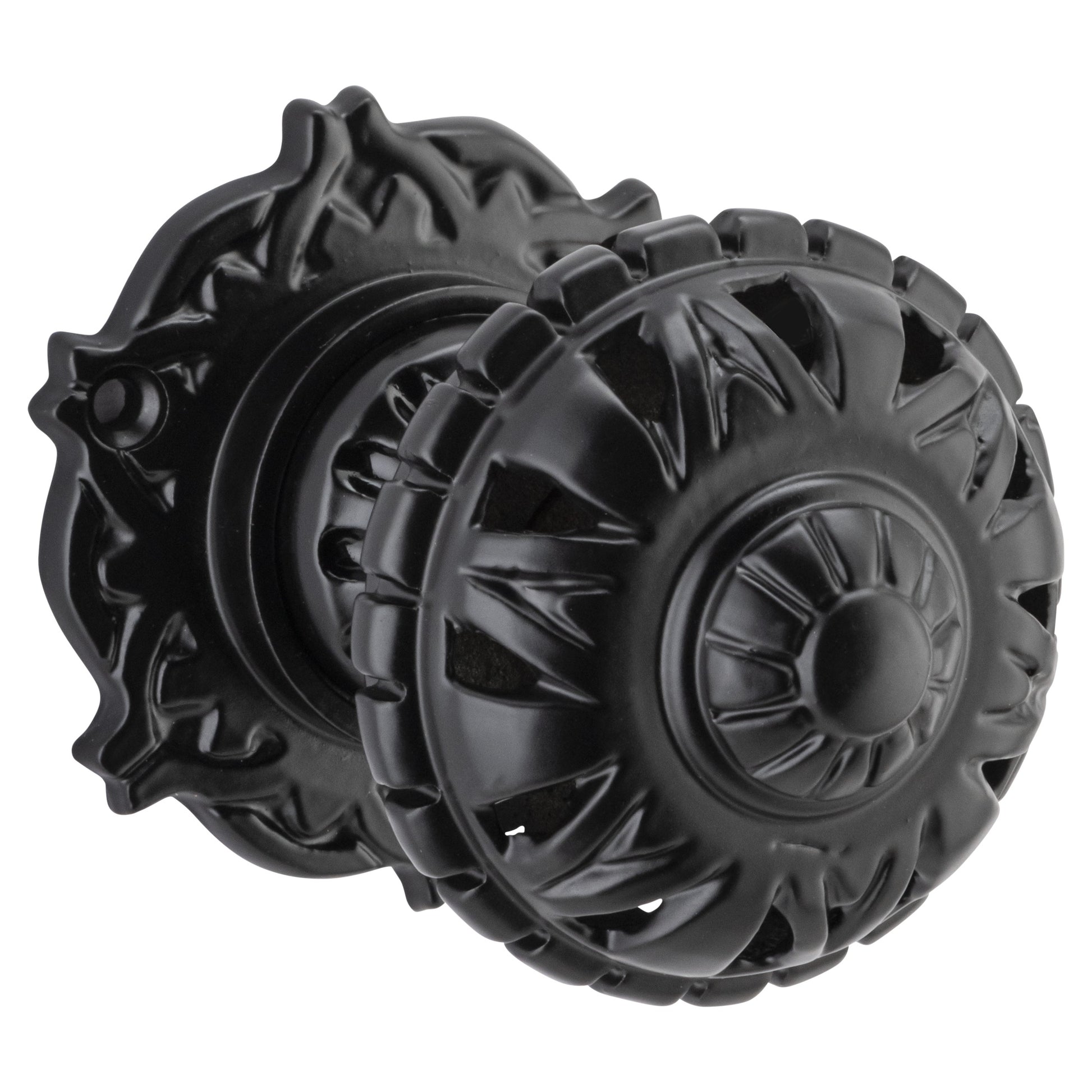 Filigree Round Rose Pair, Matt Black