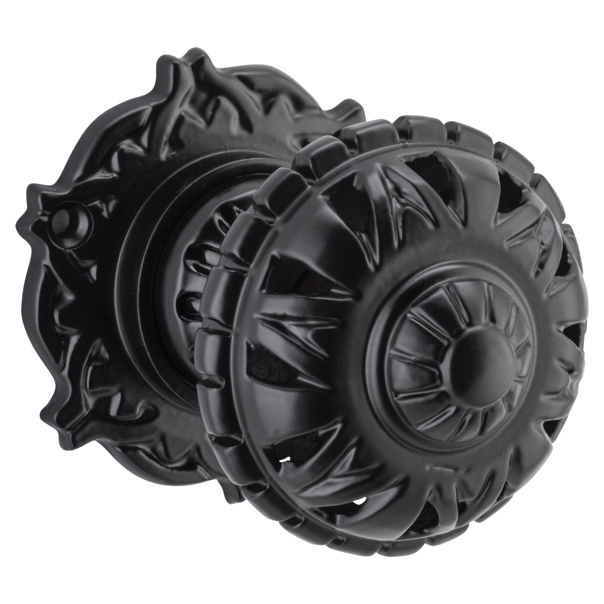 Filigree Round Rose Pair, Matt Black