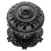 Centre Door Knob Filigree P86mm Backplate 68mm, Matt Black