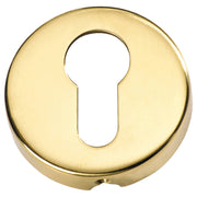 Round Euro Escutcheon, Polished Brass