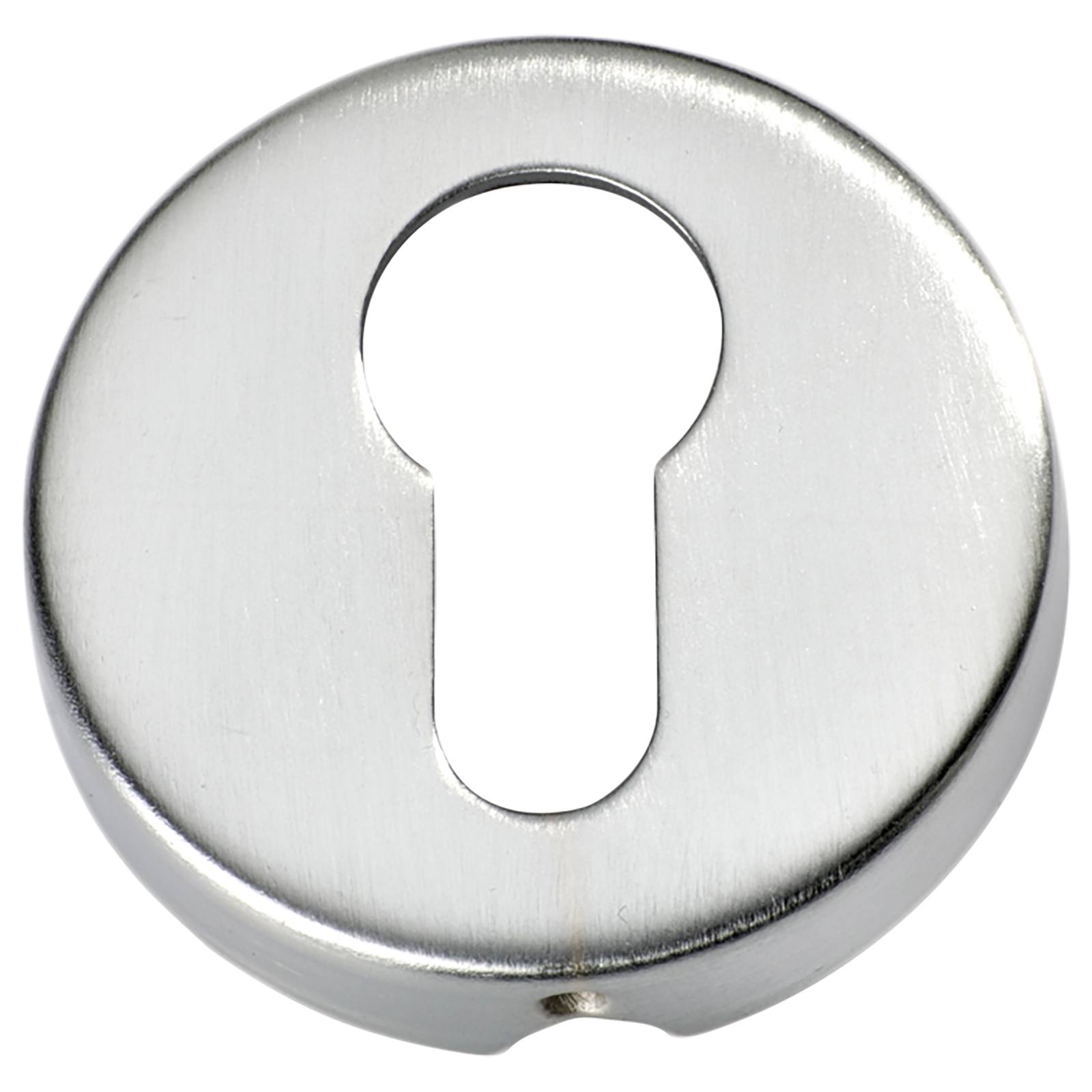Round Euro Escutcheon, Satin Chrome
