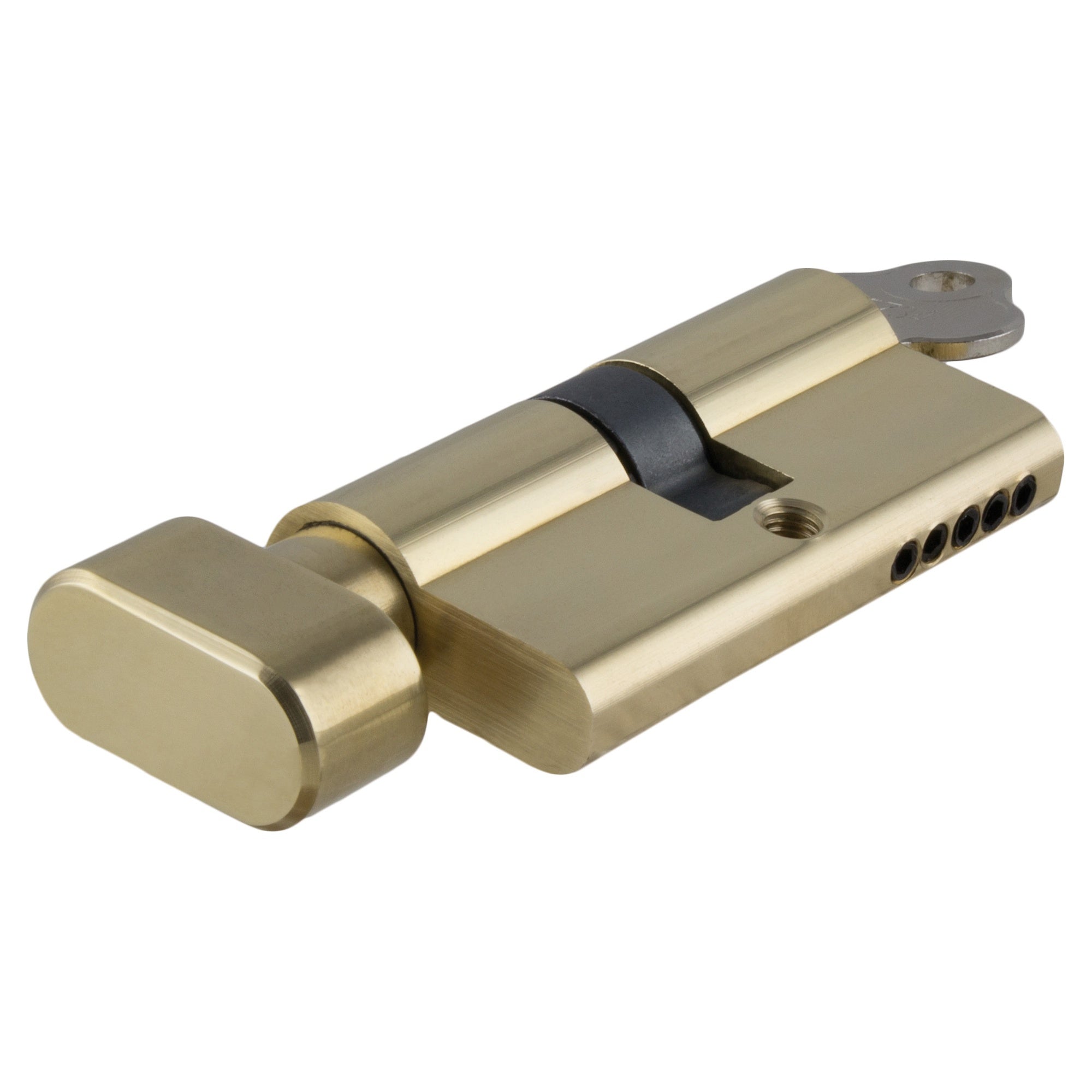 Euro Cylinder with Thumbturn (C4), Polished Brass