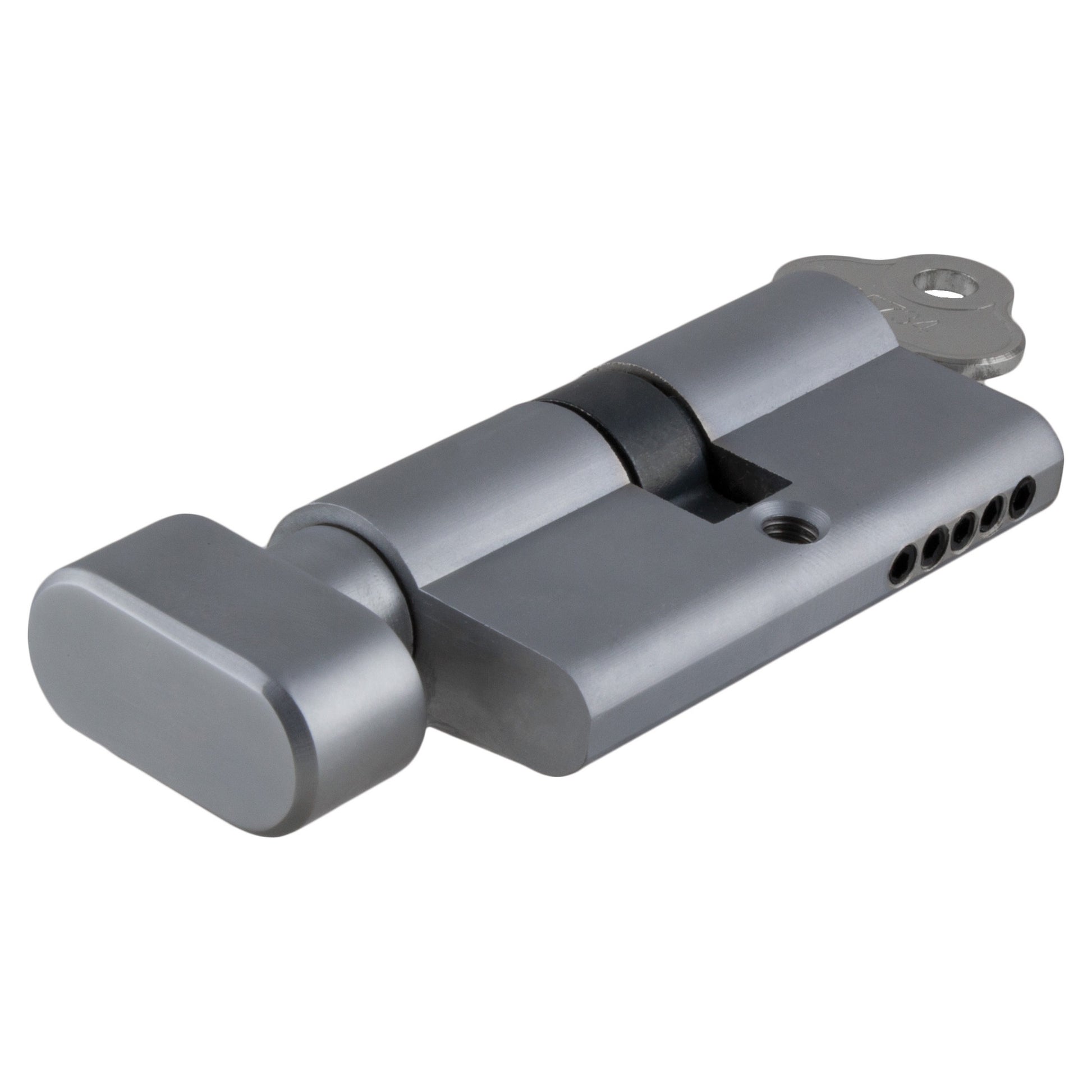 Euro Cylinder with Thumbturn (C4), KA1, Satin Chrome