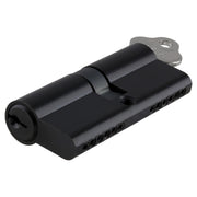 Large Double Ended Euro Cylinder (C4), Matte Black KA1, Matte Black Powder Coated
