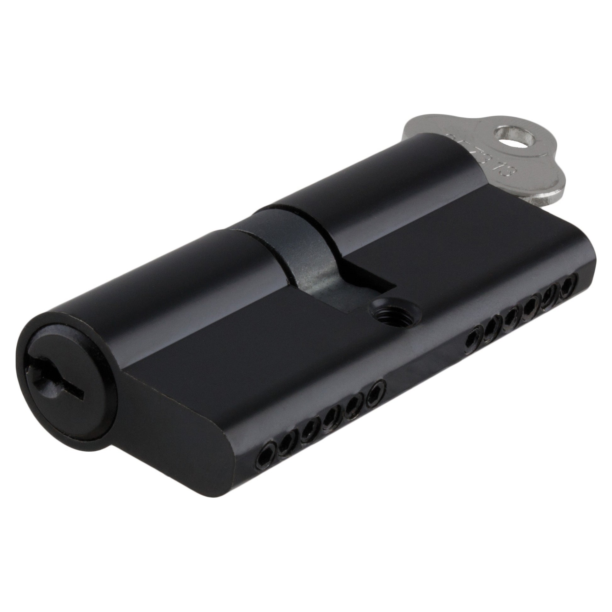 Large Double Ended Euro Cylinder (C4), Matte Black KA1, Matte Black Powder Coated
