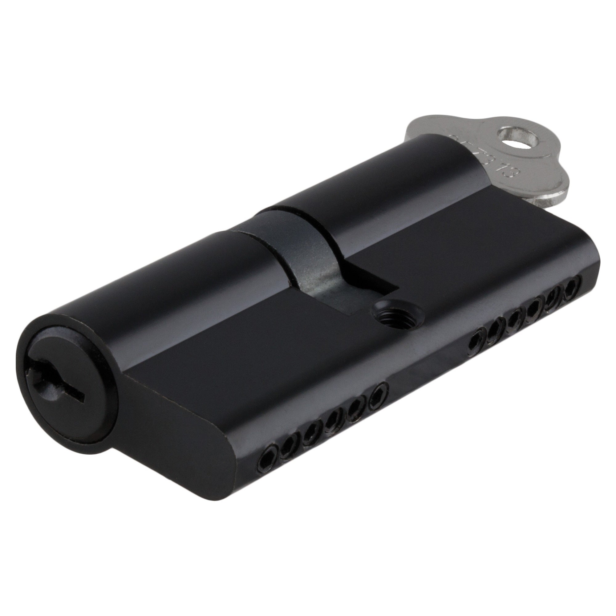 Large Double Ended Euro Cylinder (C4), Matte Black KA1, Matte Black Powder Coated