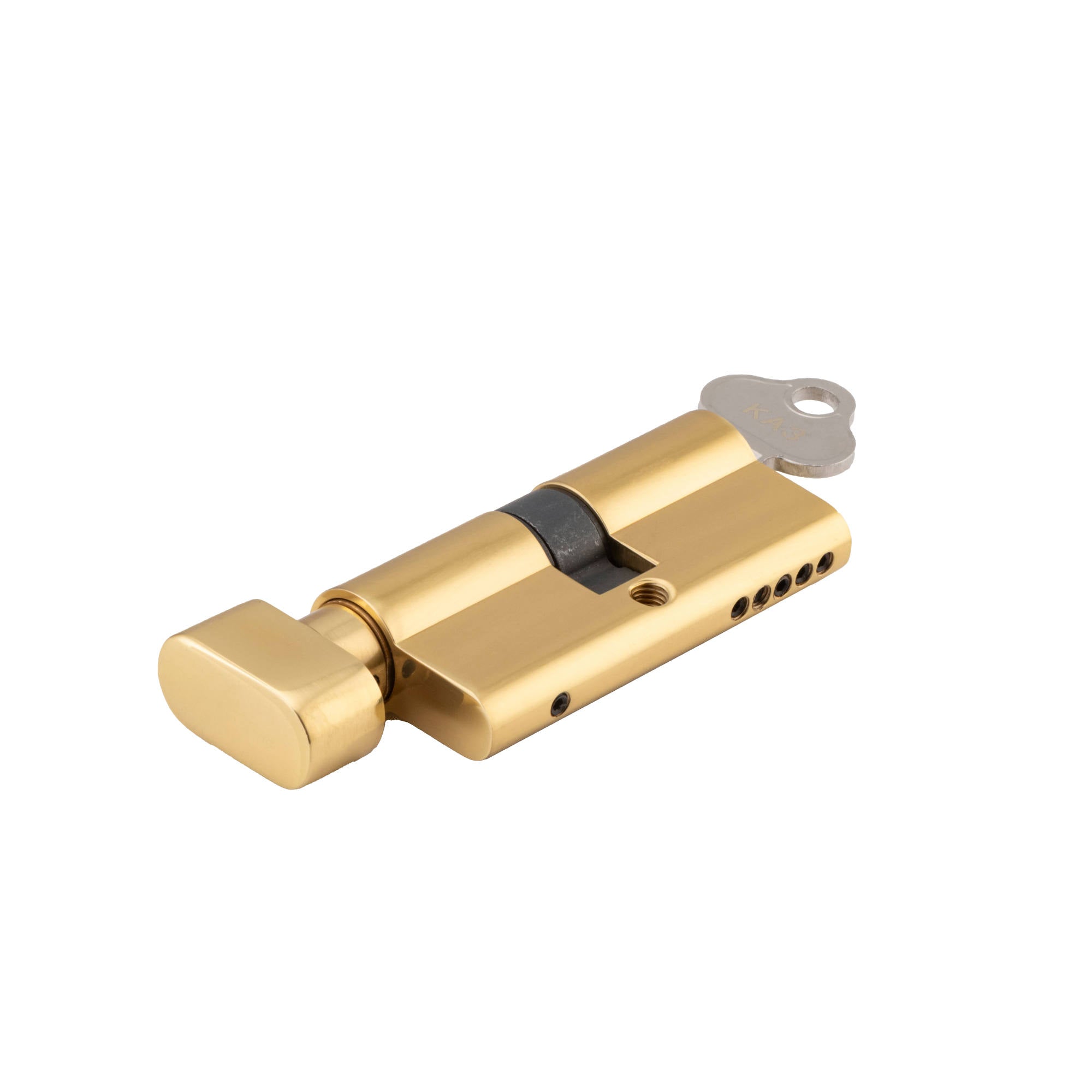 Euro Cylinder Key Thumb 6 Pin KA4, Polished Brass