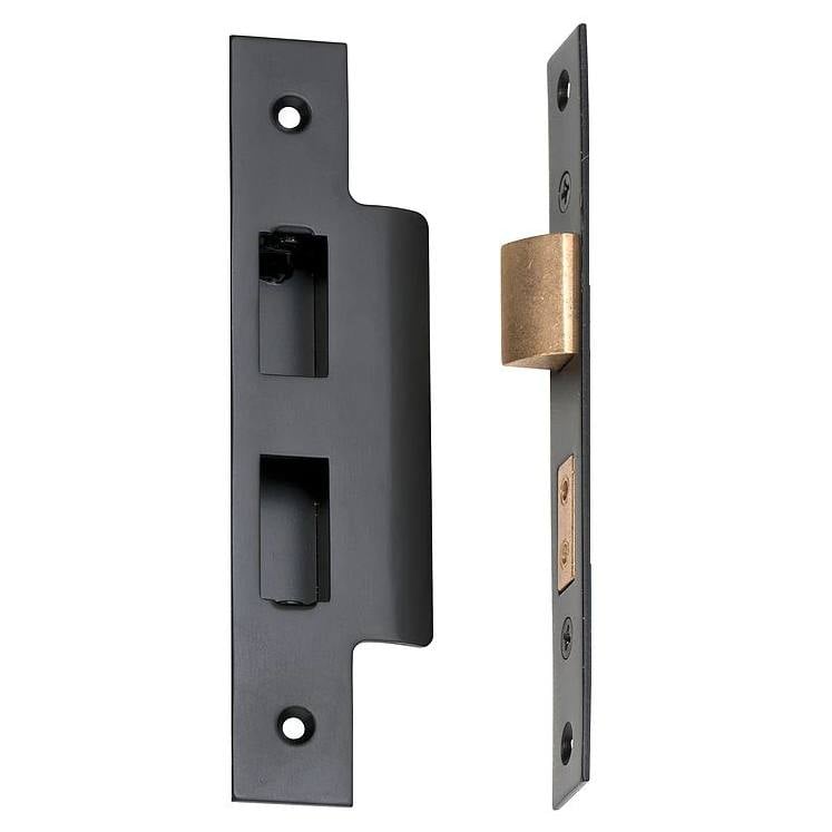 Standard Lock Face Plate & Striker Kit, Matte Blk
