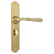 Reims Privacy Pair Unlacquered with privacy adaptor, Polished Brass