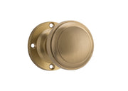 Milton Knob on Rose Set, Unlacquered Satin Brass