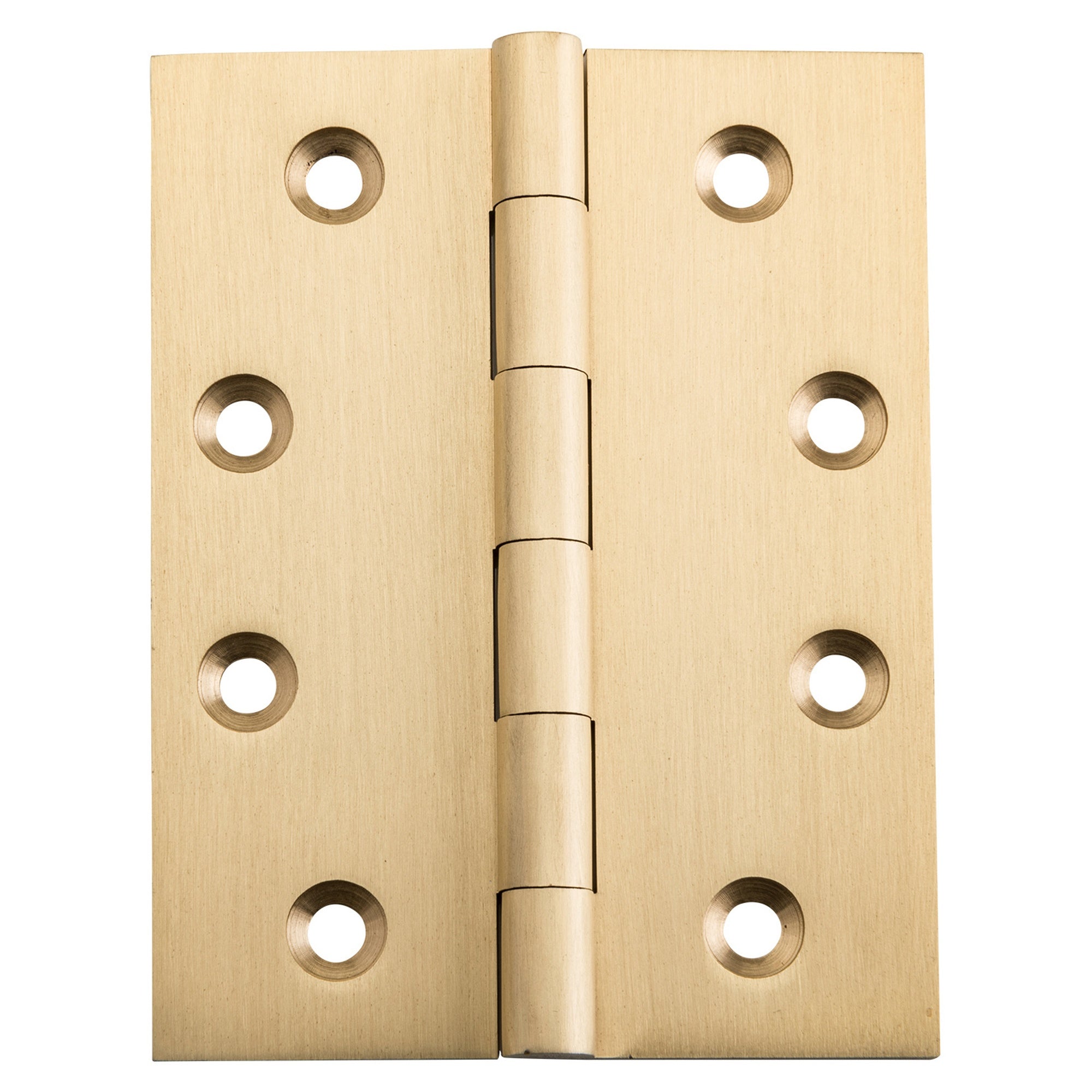 Fixed Pin Unlacquered Satin Brass H100xW75xT3mm