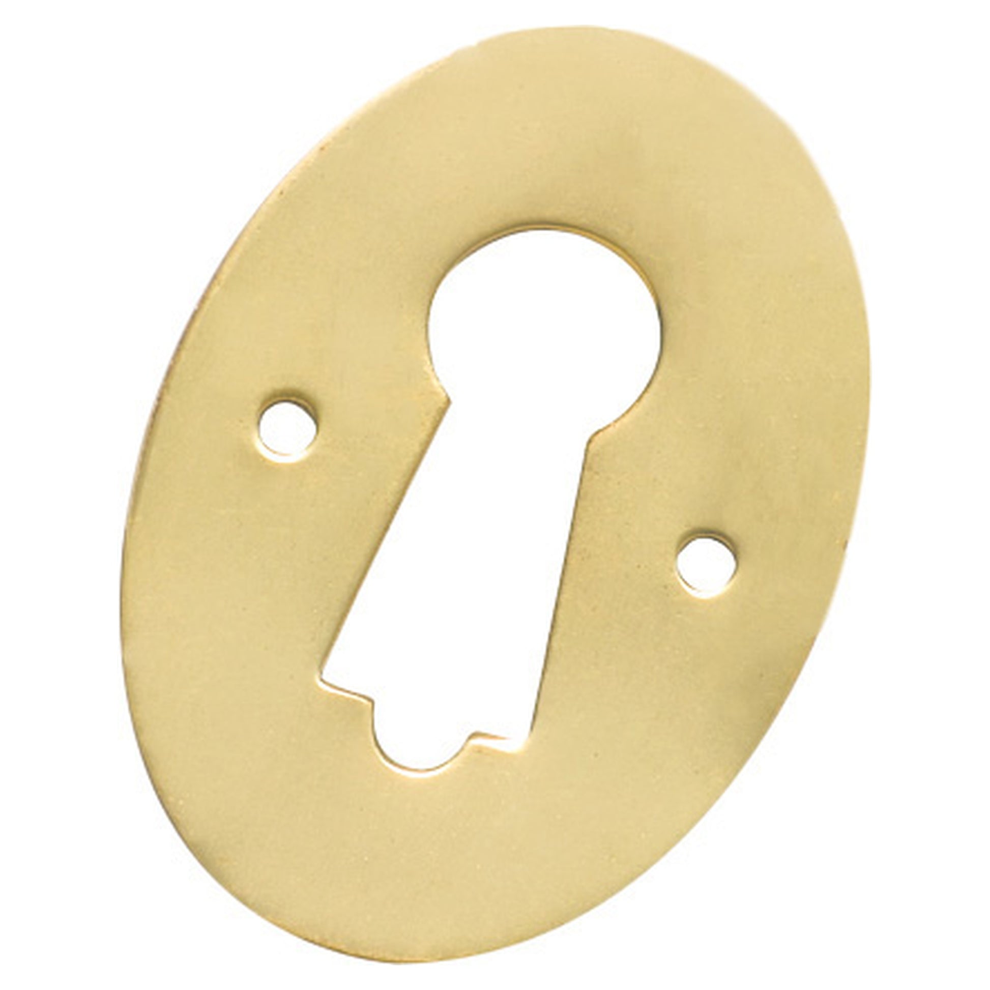 Escutcheon Pressed Unlacquered Polished Brass, Unlacquered Satin Brass