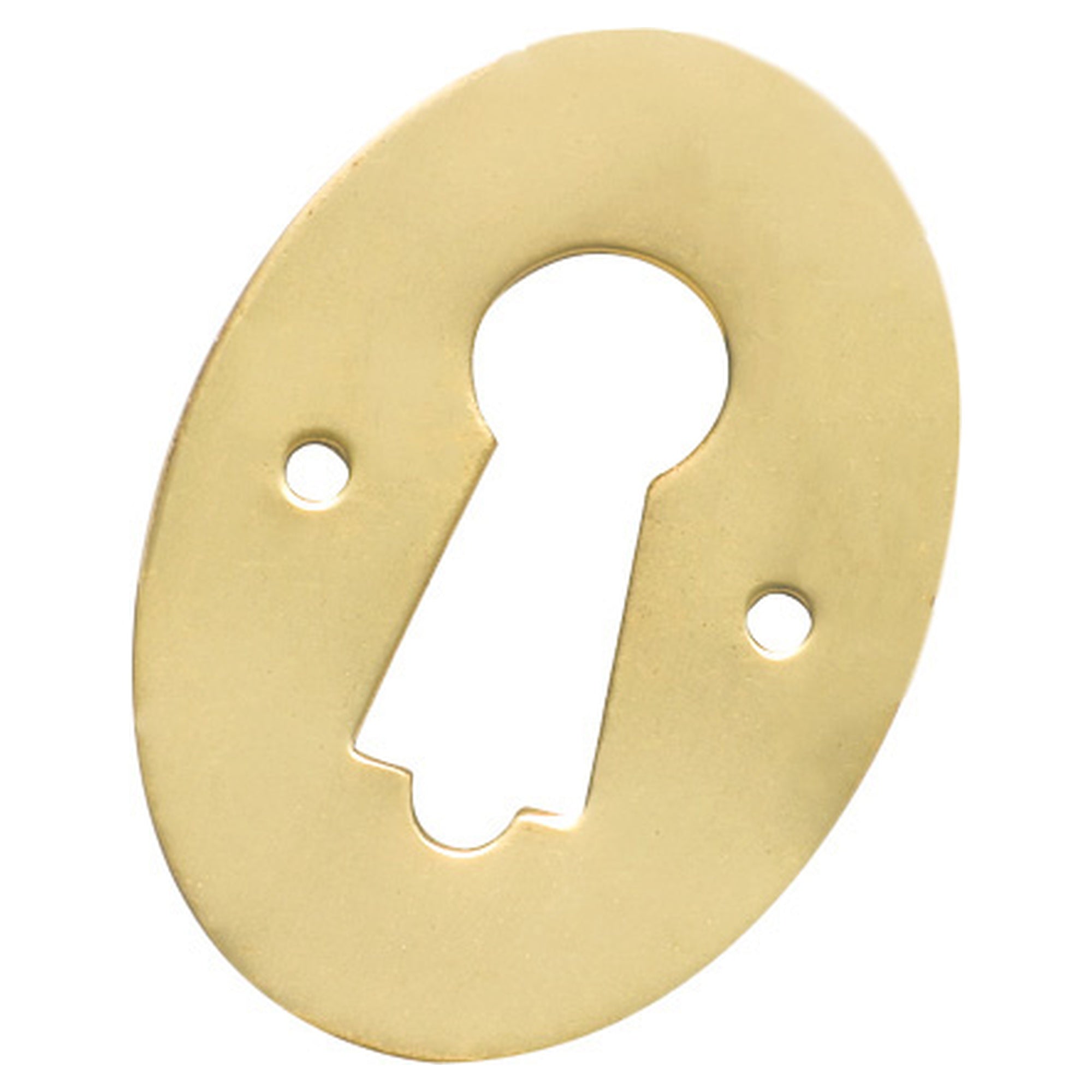 Escutcheon Pressed Unlacquered Polished Brass, Unlacquered Satin Brass