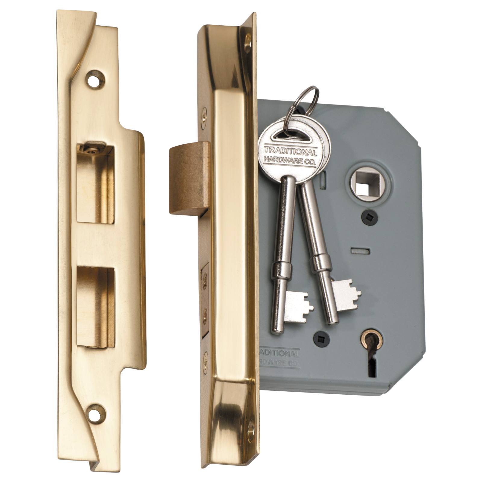 Rebated 5 Lever Mortice Lock (57mm Backset), PB