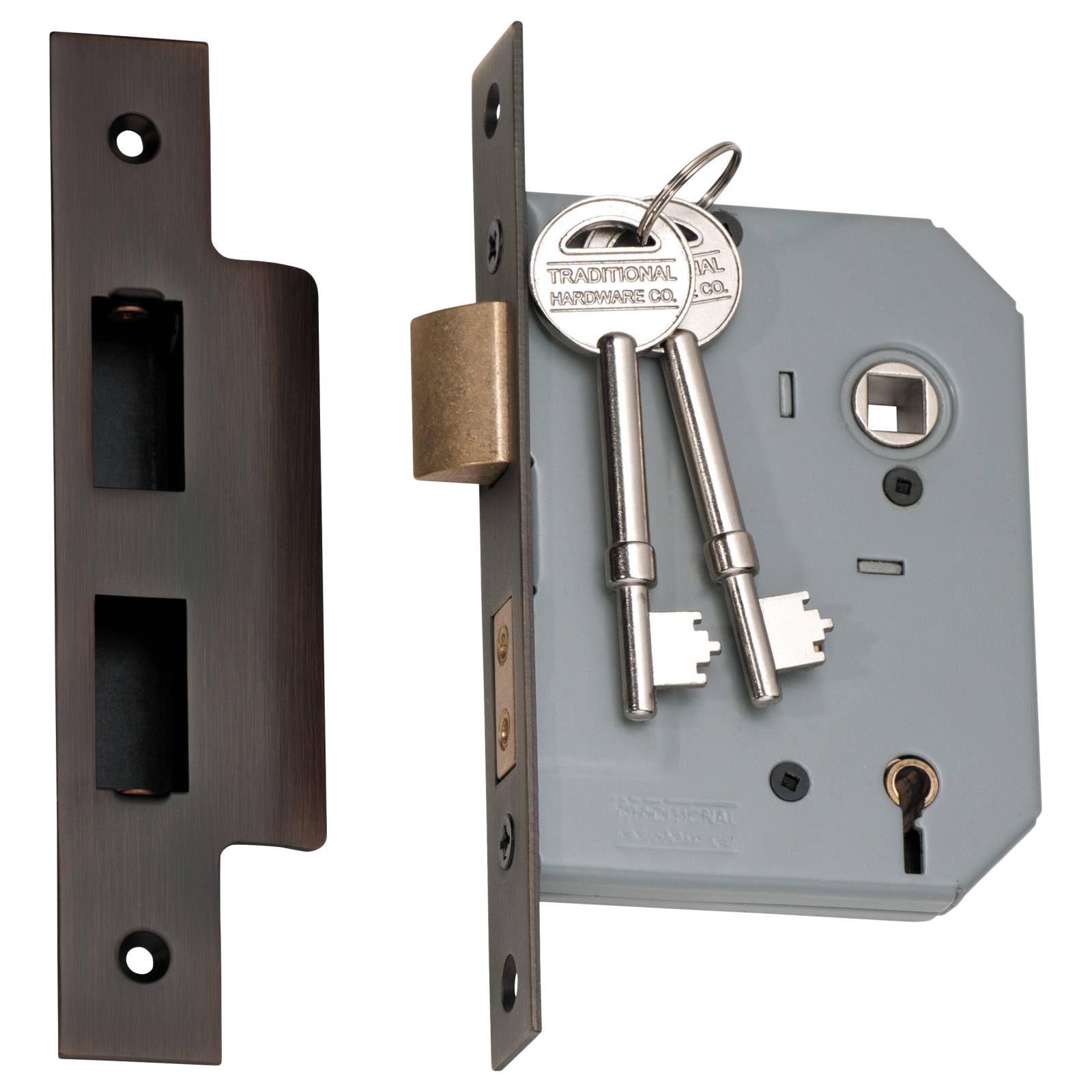 New 5 Lever Mortice Lock (57mm Backset), Atq Brass