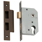 New 5 Euro Lever Lock (46mm Backset), Atq Brass