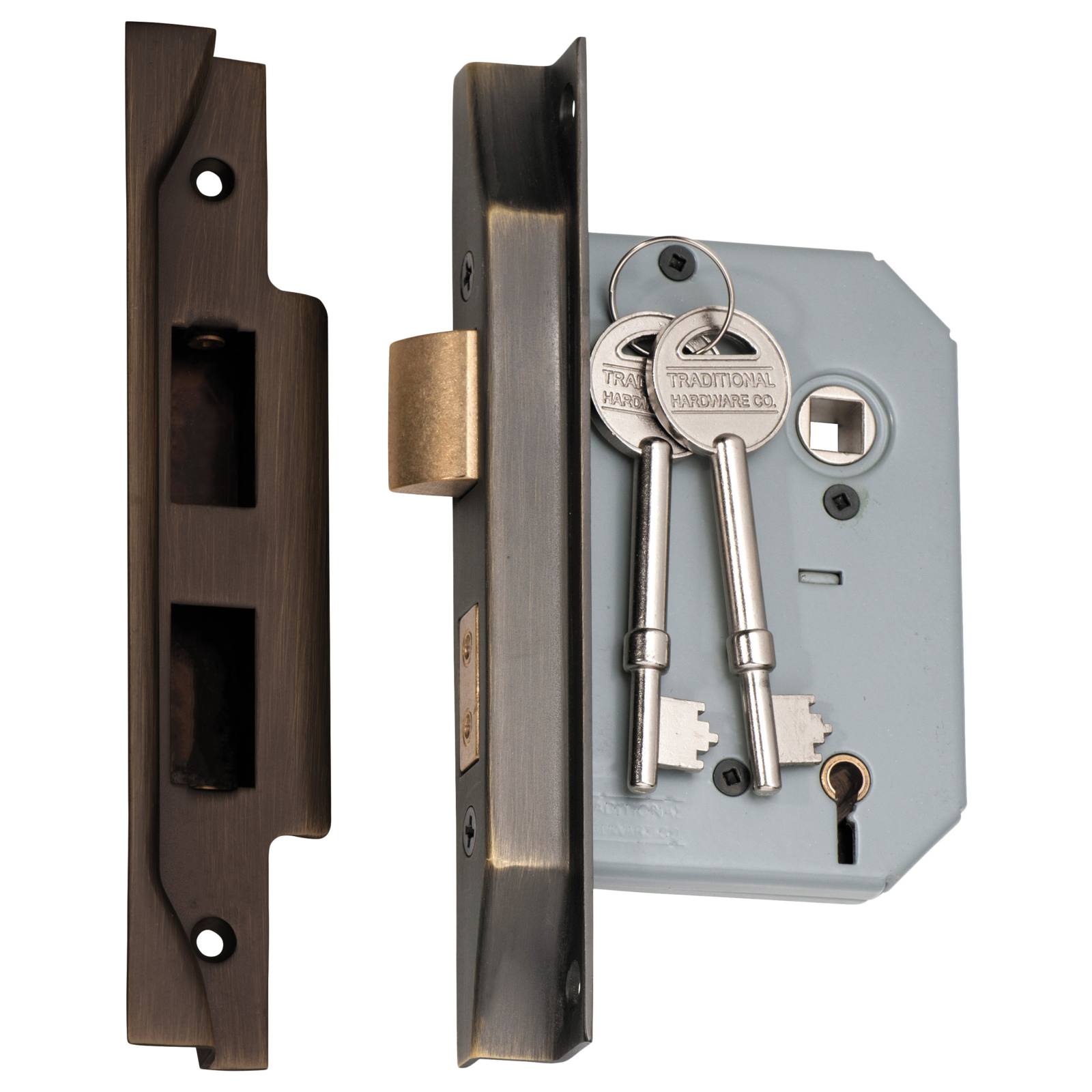 Rebated 5 Lever Mortice Lock (57mm Backset), AB