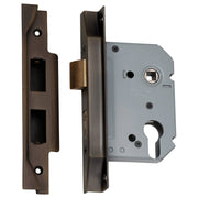 Rebated 5 Euro Lever Lock (57mm Backset), A.Brass