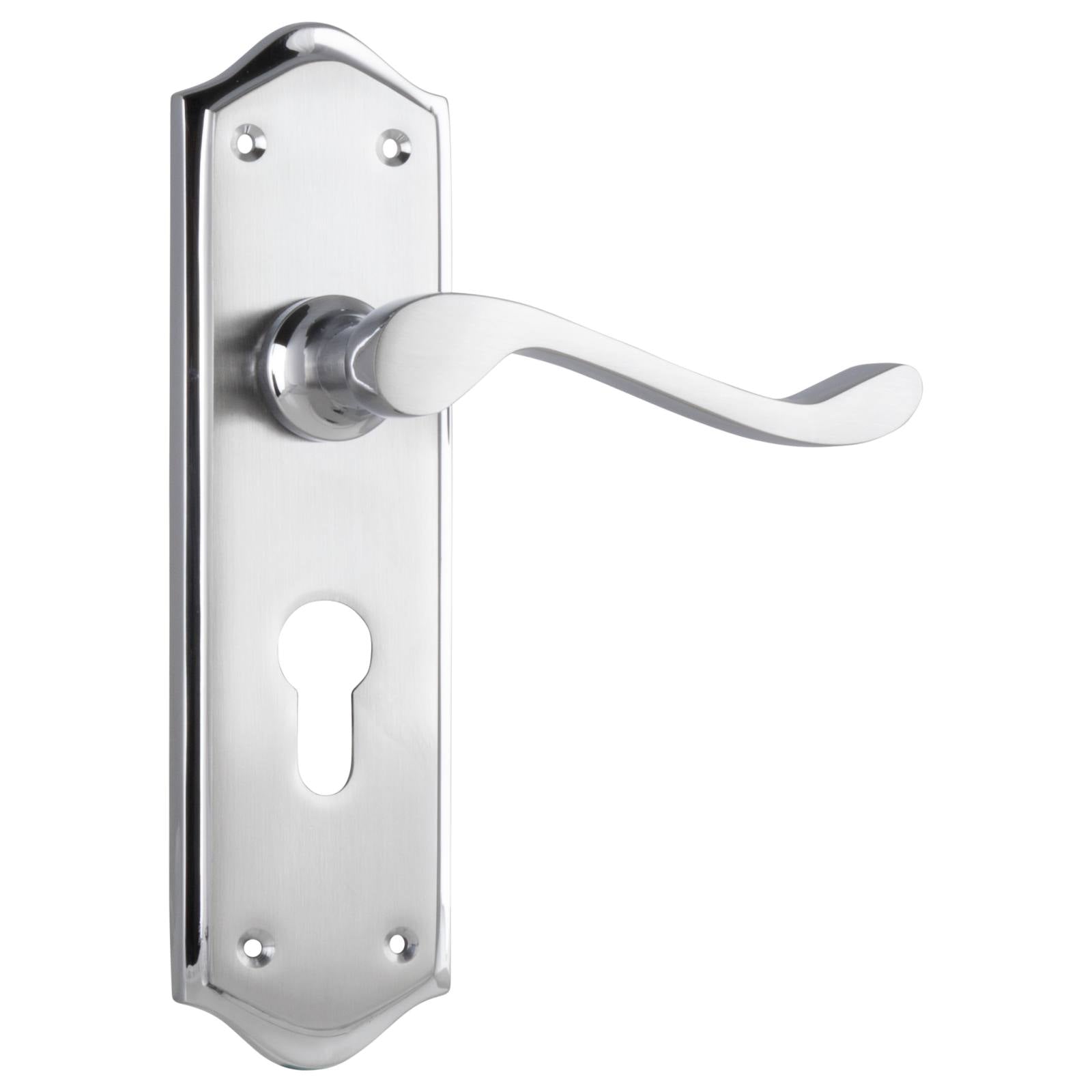 Henley Euro Lever Set, Satin Chrome Nickel