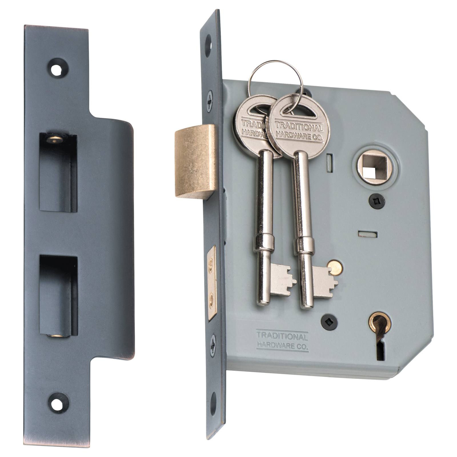 New 5 Lever Mortice Lock (57mm Backset), A.Copper