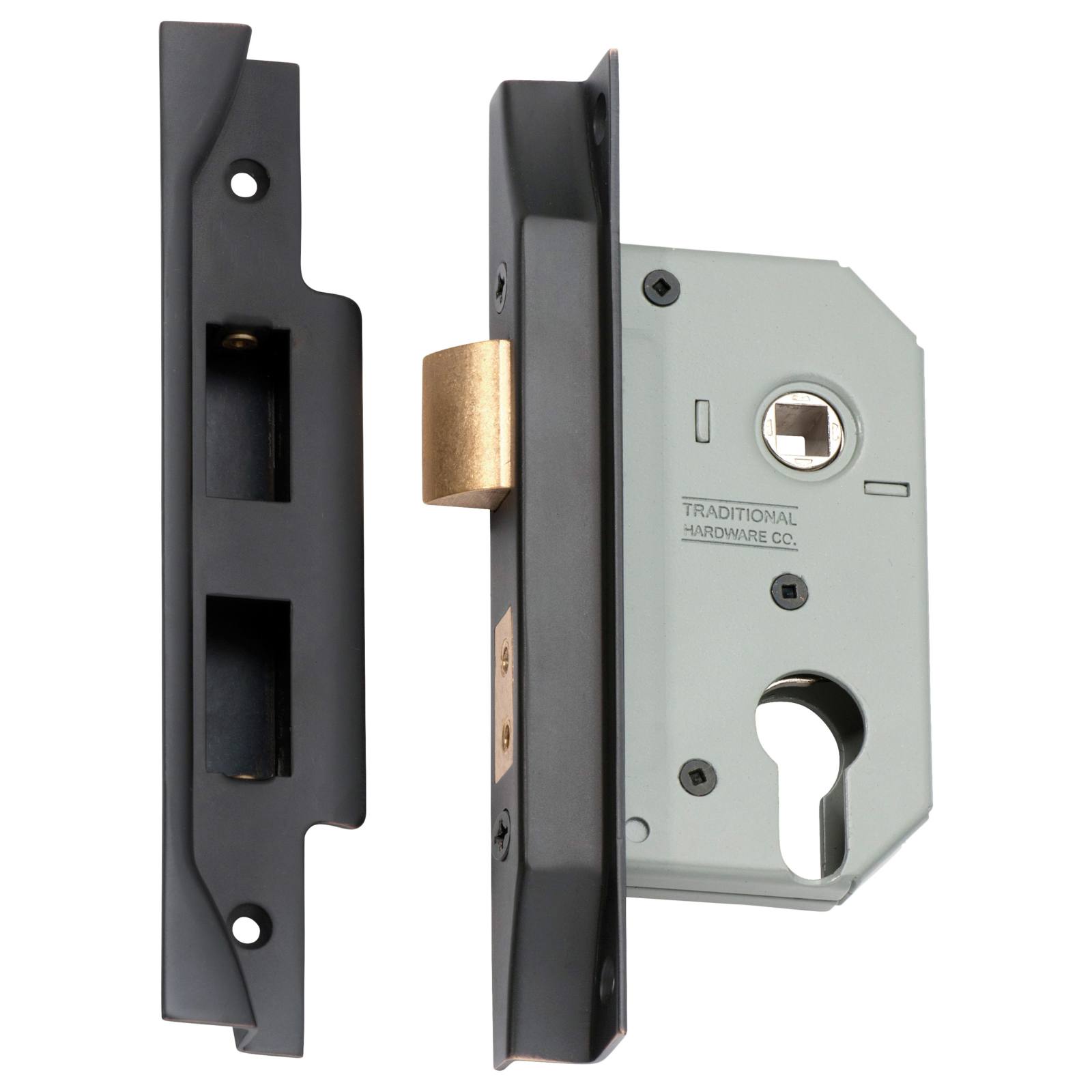 Rebated 5 Euro Lever Lock (46mm Backset), A.Copper