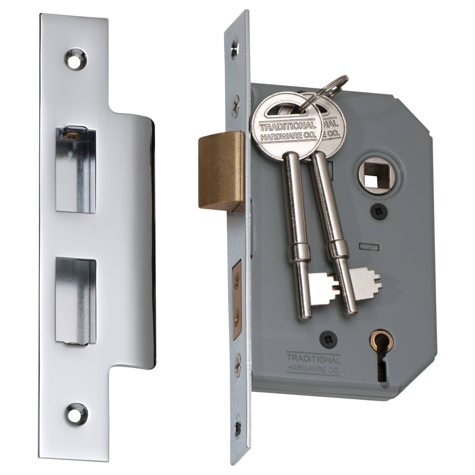 New 5 Lever Mortice Lock (46mm Backset), Chrome