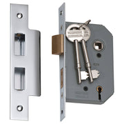 New 5 Lever Mortice Lock (46mm Backset), Chrome