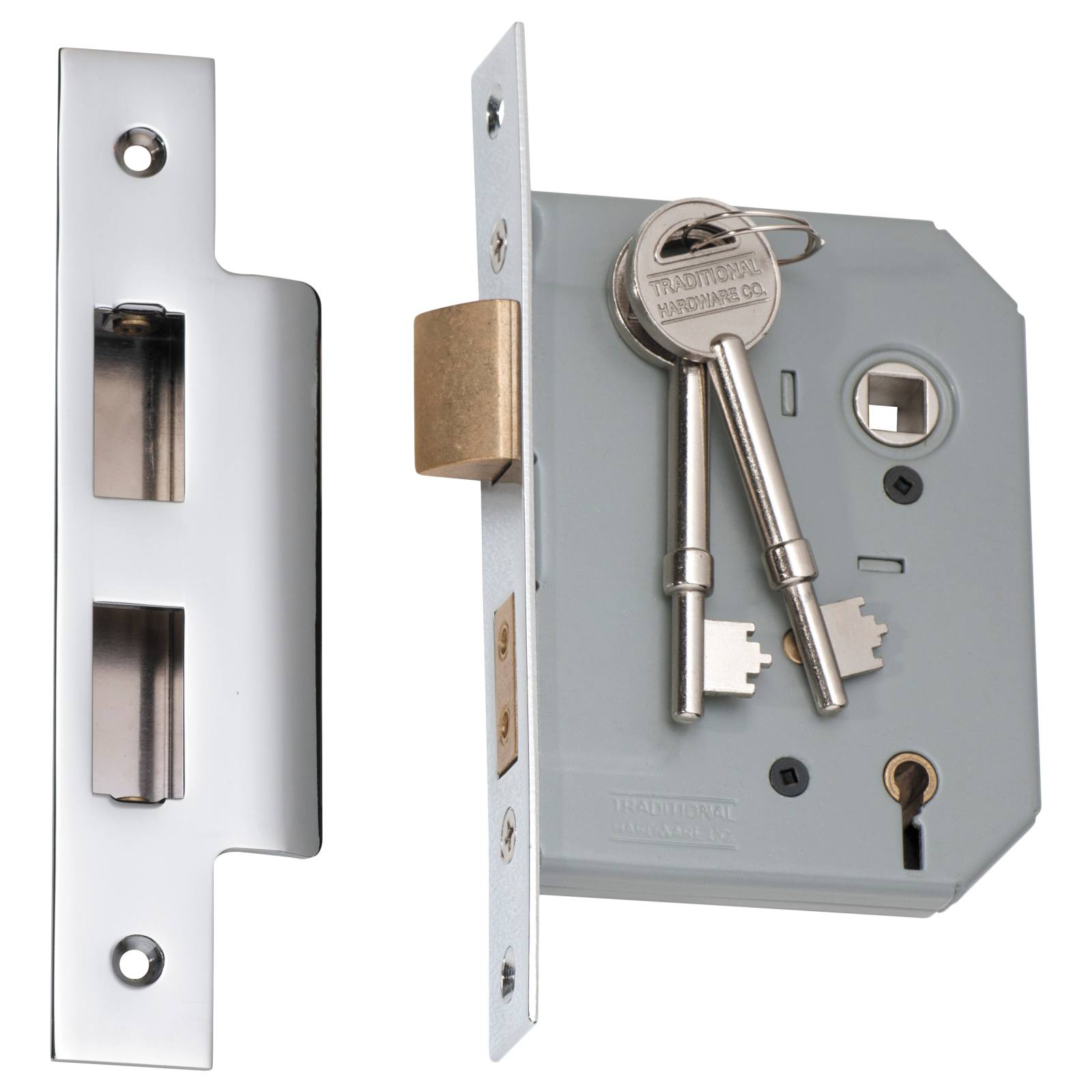 New 5 Lever Mortice Lock (57mm Backset), Chrome