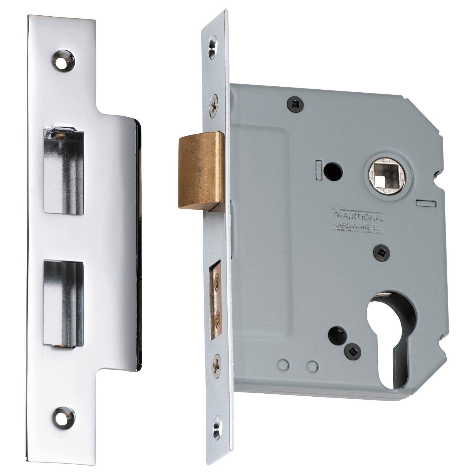 New 5 Euro Lever Lock (57mm Backset), Chrome
