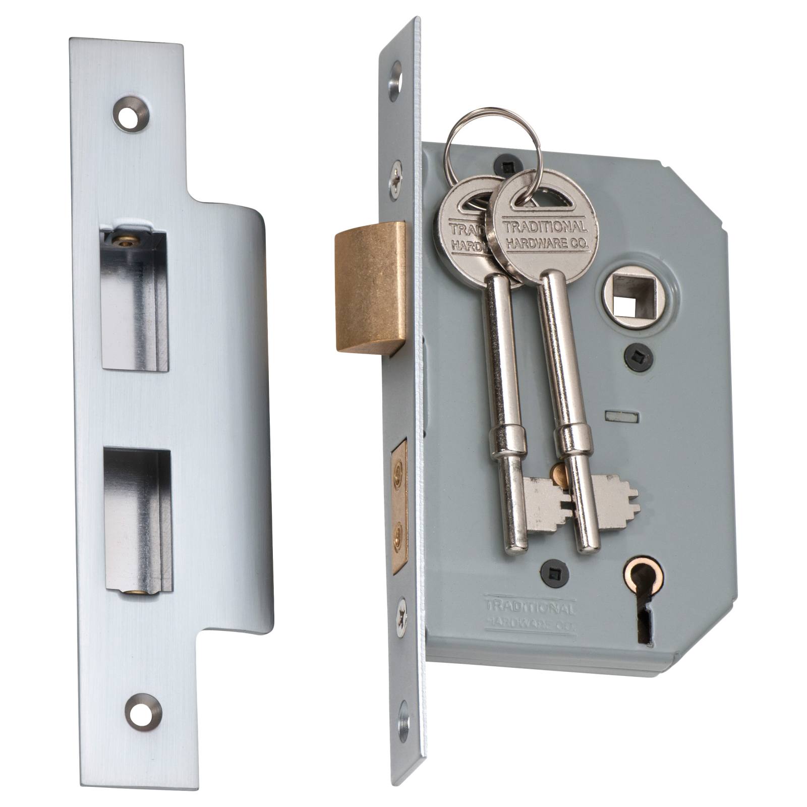 New 5 Lever Mortice Lock (46mm Backset), Satin CH