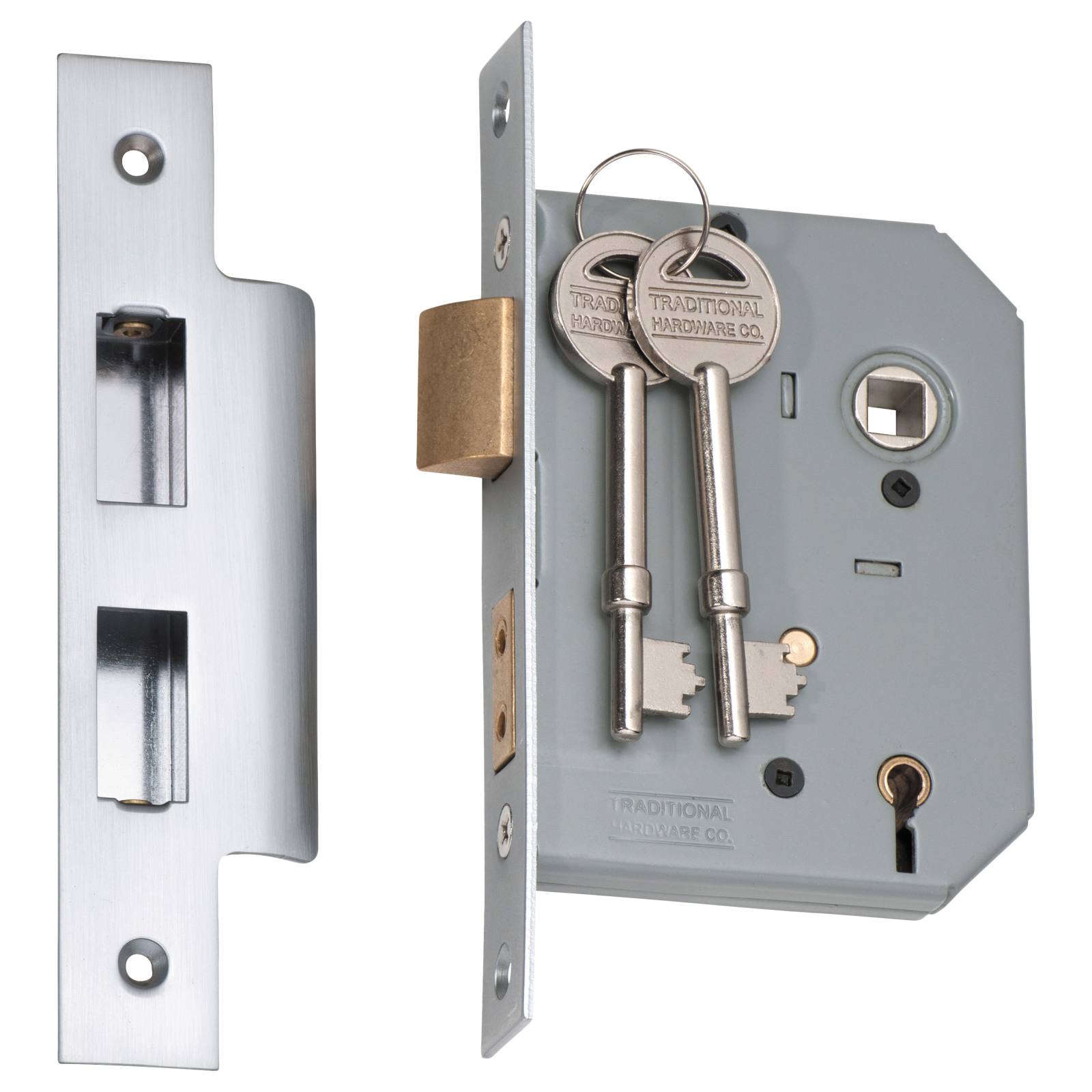 New 5 Lever Mortice Lock (57mm Backset), Satin CH