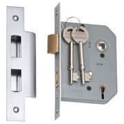 New 5 Lever Mortice Lock (57mm Backset), Satin CH