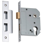 New 5 Euro Lever Lock (57mm Backset), Sat Chrome