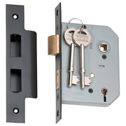 New 5 Lever Mortice Lock (57mm Backset), M.Blk