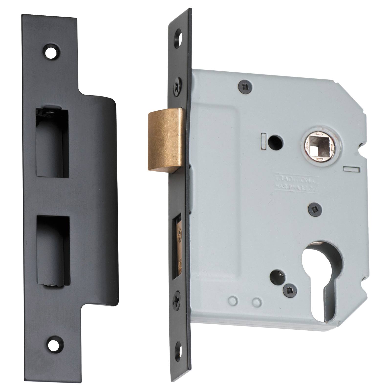 New 5 Euro Lever Lock (57mm Backset), Matte Blk