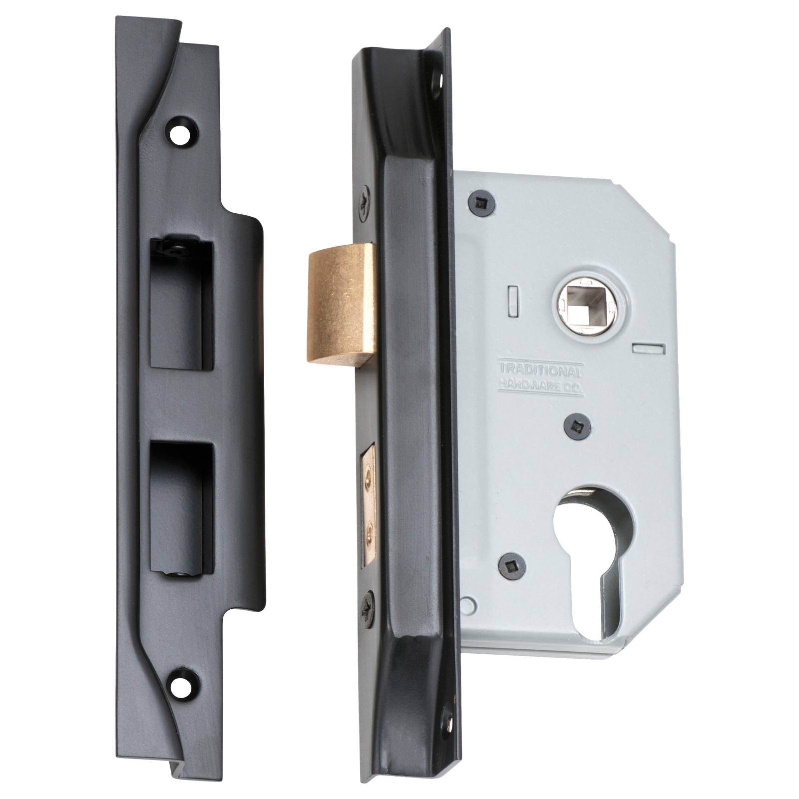 Rebated 5 Euro Lever Lock (46mm BS), Matte Black