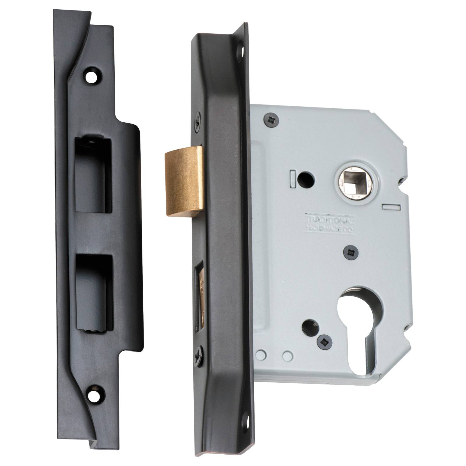 Rebated 5 Euro Lever Lock (57mm Backset), Matt Blk
