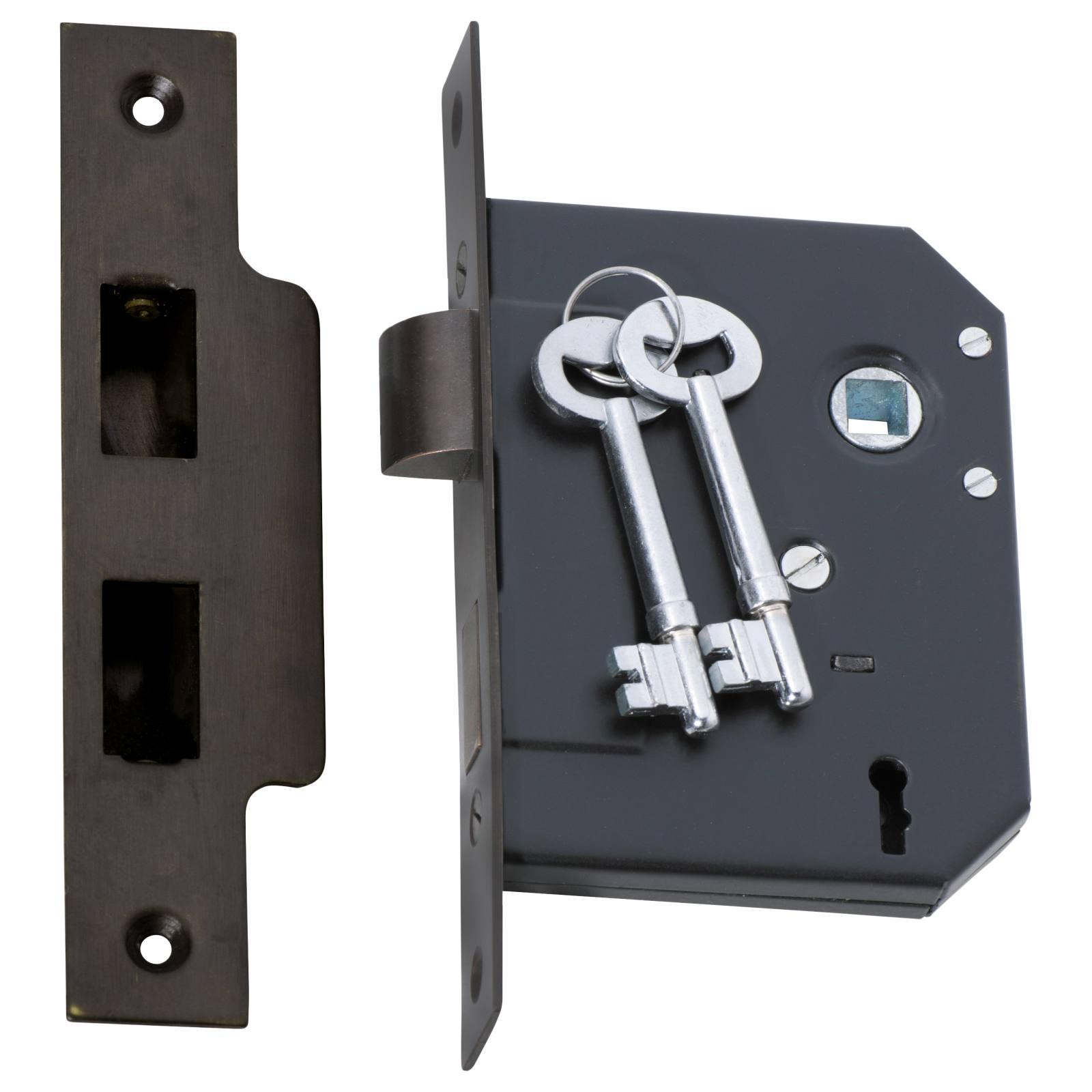 3 Lever Mortice Lock (57mm Backset), Antique Brass