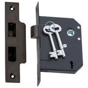 3 Lever Mortice Lock (57mm Backset), Antique Brass