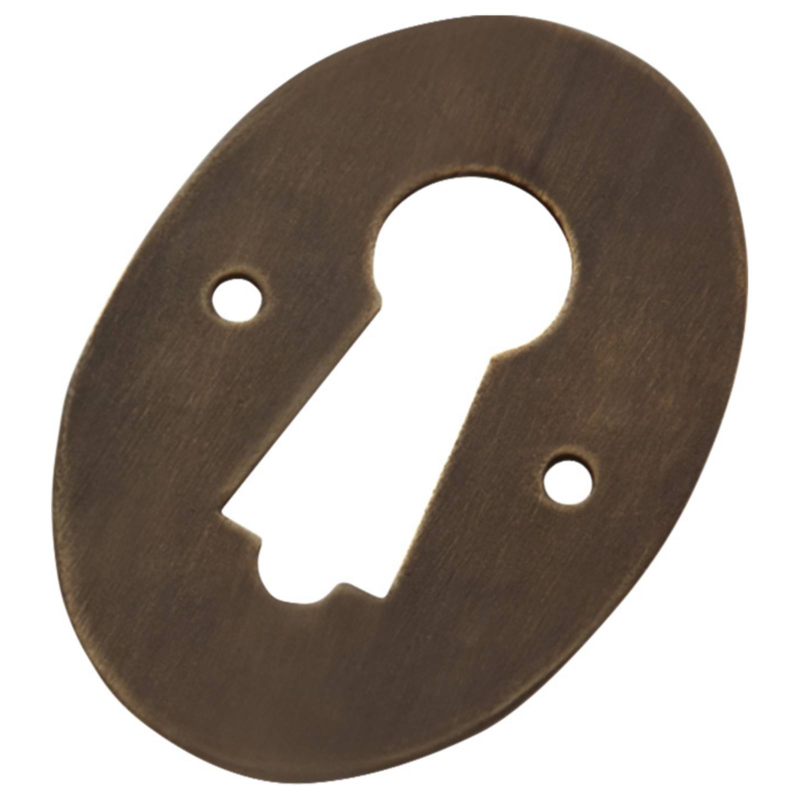 Pressed Oval Door Escutcheon, Antique Brass