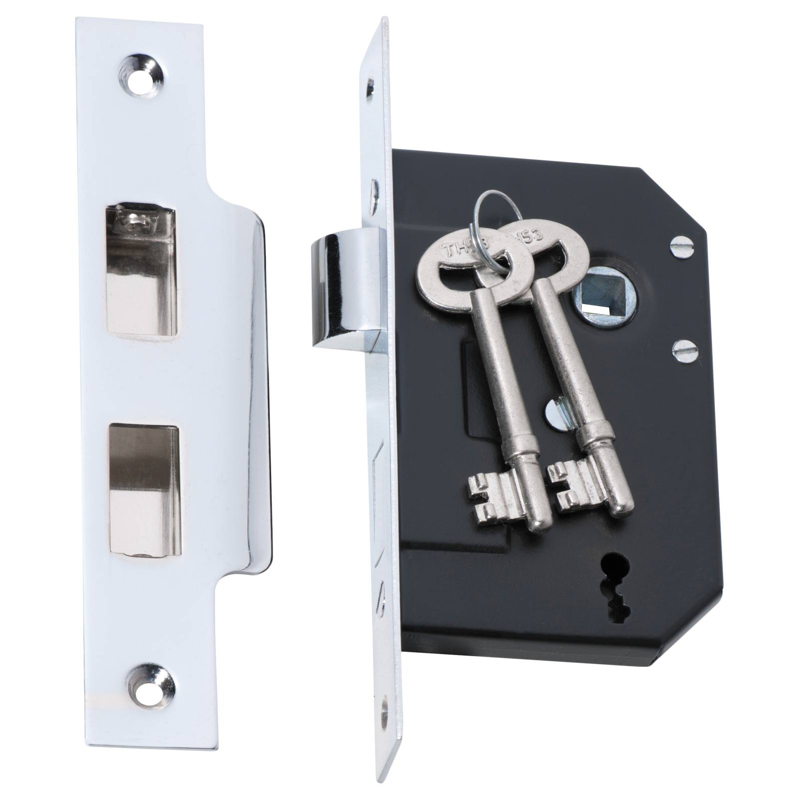 3 Lever Mortice Lock (44mm Backset), Chrome