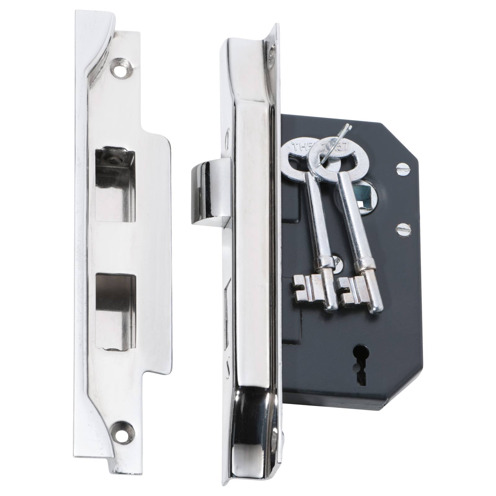 3 Lever Rebated Lock (44mm Backset), Chrome