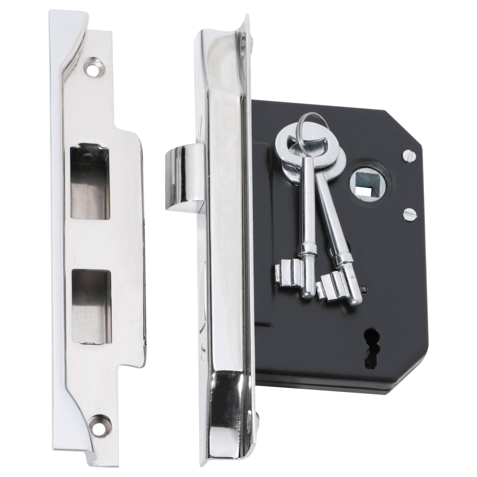 3 Lever Rebated Lock (57mm Backset), Chrome
